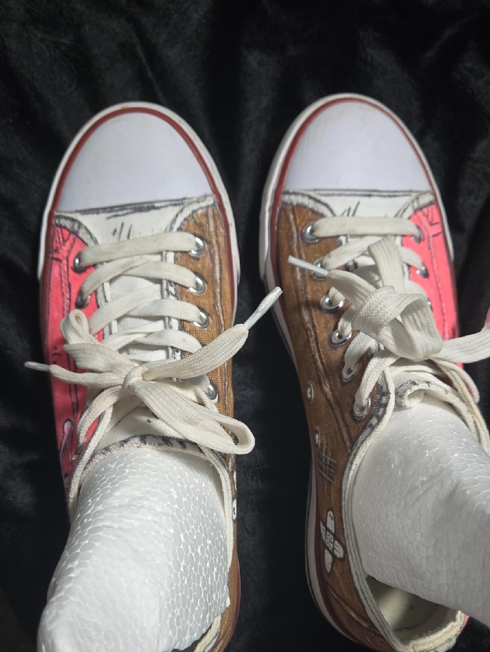 Canvas Low-Top Sneakers in Pink and Brown Tina Borderland - Women